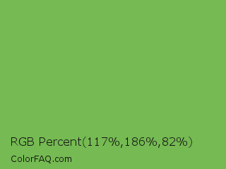 RGB Percent 46%,73%,32% Color Image