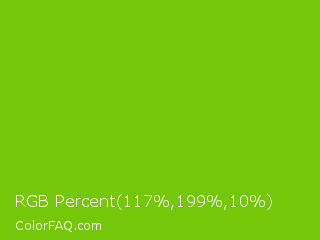 RGB Percent 46%,78%,4% Color Image