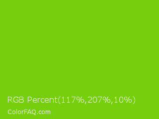 RGB Percent 46%,81%,4% Color Image