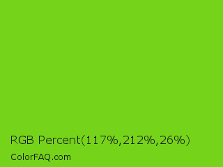 RGB Percent 46%,83%,10% Color Image