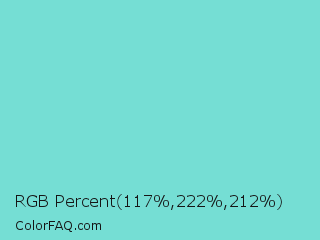 RGB Percent 46%,87%,83% Color Image