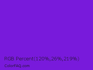 RGB Percent 47%,10%,86% Color Image