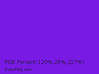 RGB Percent 47%,10%,89% Color Image