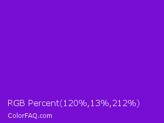 RGB Percent 47%,5%,83% Color Image