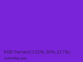 RGB Percent 48%,14%,85% Color Image