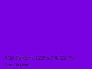 RGB Percent 48%,1%,89% Color Image