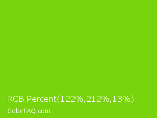 RGB Percent 48%,83%,5% Color Image