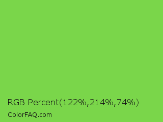 RGB Percent 48%,84%,29% Color Image