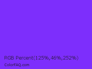 RGB Percent 49%,18%,99% Color Image