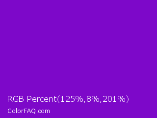 RGB Percent 49%,3%,79% Color Image
