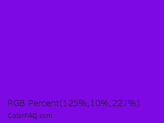 RGB Percent 49%,4%,89% Color Image