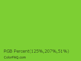 RGB Percent 49%,81%,20% Color Image
