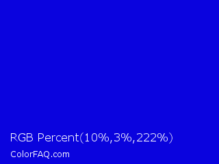 RGB Percent 4%,1%,87% Color Image