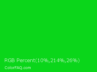 RGB Percent 4%,84%,10% Color Image