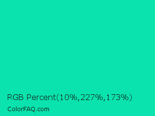 RGB Percent 4%,89%,68% Color Image
