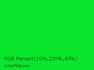 RGB Percent 4%,90%,17% Color Image