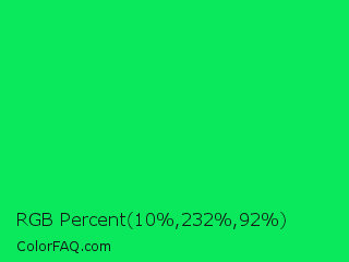 RGB Percent 4%,91%,36% Color Image