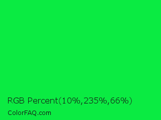 RGB Percent 4%,92%,26% Color Image
