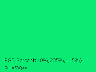 RGB Percent 4%,92%,45% Color Image