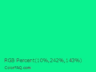 RGB Percent 4%,95%,56% Color Image