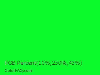 RGB Percent 4%,98%,17% Color Image