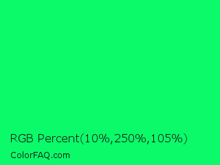 RGB Percent 4%,98%,41% Color Image