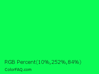 RGB Percent 4%,99%,33% Color Image