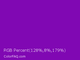 RGB Percent 50%,3%,70% Color Image