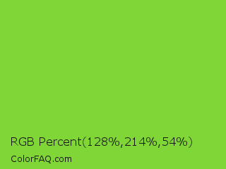 RGB Percent 50%,84%,21% Color Image
