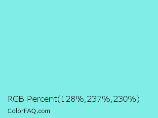 RGB Percent 50%,93%,90% Color Image