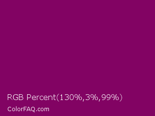 RGB Percent 51%,1%,39% Color Image