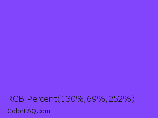 RGB Percent 51%,27%,99% Color Image