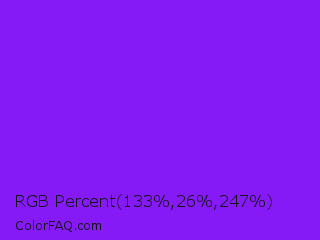 RGB Percent 52%,10%,97% Color Image