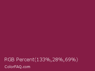 RGB Percent 52%,11%,27% Color Image