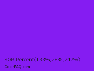 RGB Percent 52%,11%,95% Color Image