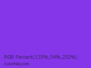 RGB Percent 52%,21%,91% Color Image