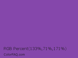 RGB Percent 52%,28%,67% Color Image