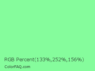 RGB Percent 52%,99%,61% Color Image