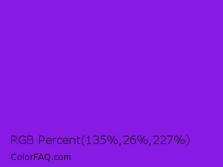 RGB Percent 53%,10%,89% Color Image