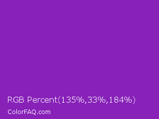 RGB Percent 53%,13%,72% Color Image