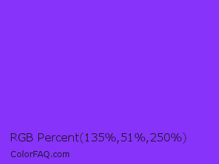 RGB Percent 53%,20%,98% Color Image