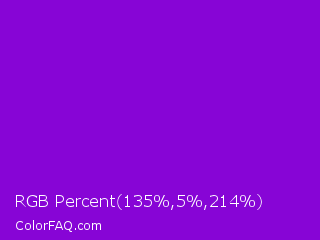 RGB Percent 53%,2%,84% Color Image