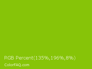 RGB Percent 53%,77%,3% Color Image