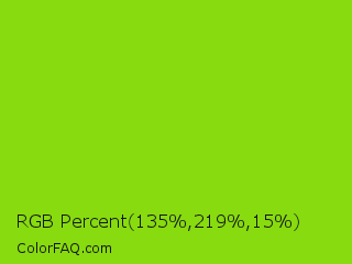 RGB Percent 53%,86%,6% Color Image