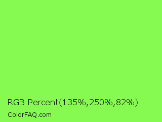 RGB Percent 53%,98%,32% Color Image