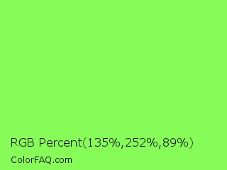 RGB Percent 53%,99%,35% Color Image