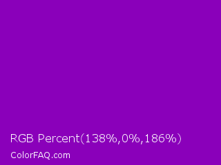 RGB Percent 54%,0%,73% Color Image