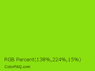 RGB Percent 54%,88%,6% Color Image