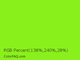 RGB Percent 54%,94%,11% Color Image