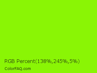 RGB Percent 54%,96%,2% Color Image